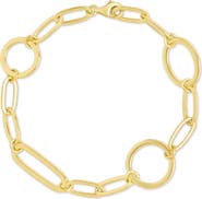 Sterling Forever Lyla Round & Oval Link Chain Bracelet