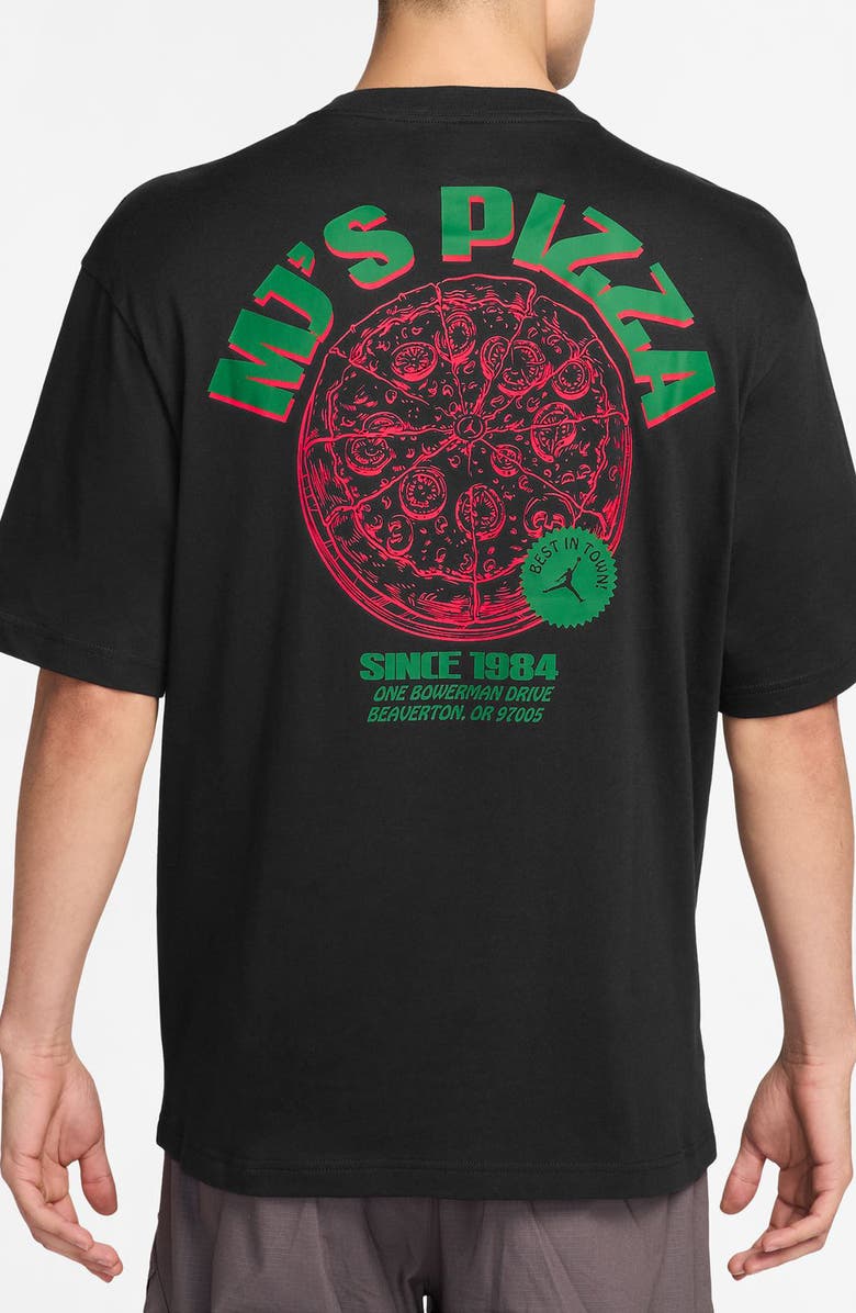 Jordan Pizza Cotton Graphic T-Shirt, Alternate, color, Black/ Infrared