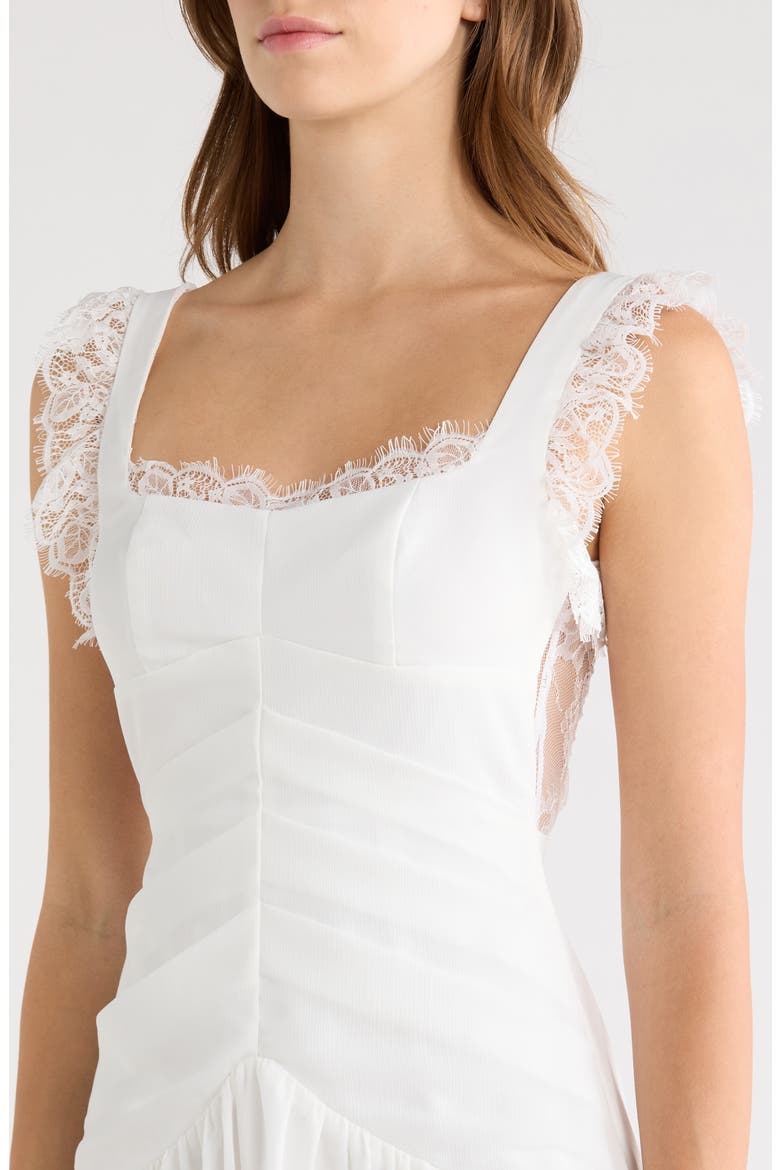 Ira Lace Tiered Minidress, Alternate, color, WHITE