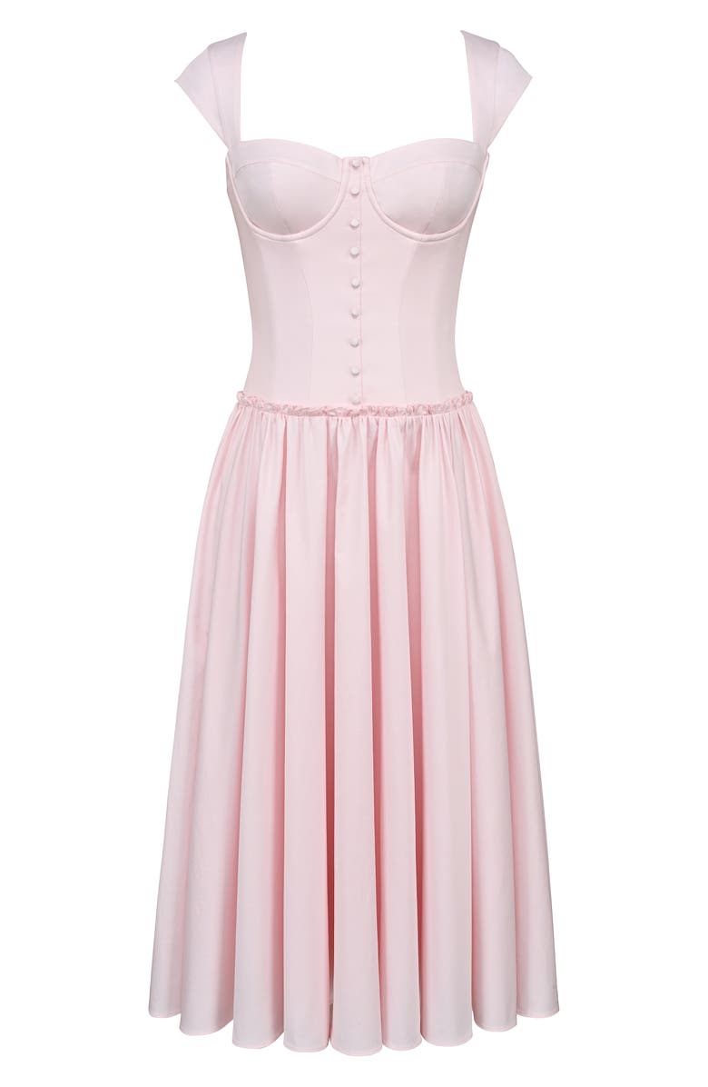 HOUSE OF CB Kaia Cap Sleeve Fit & Flare Midi Dress, Alternate, color, Pink