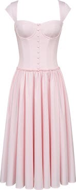 HOUSE OF CB Kaia Cap Sleeve Fit & Flare Midi Dress