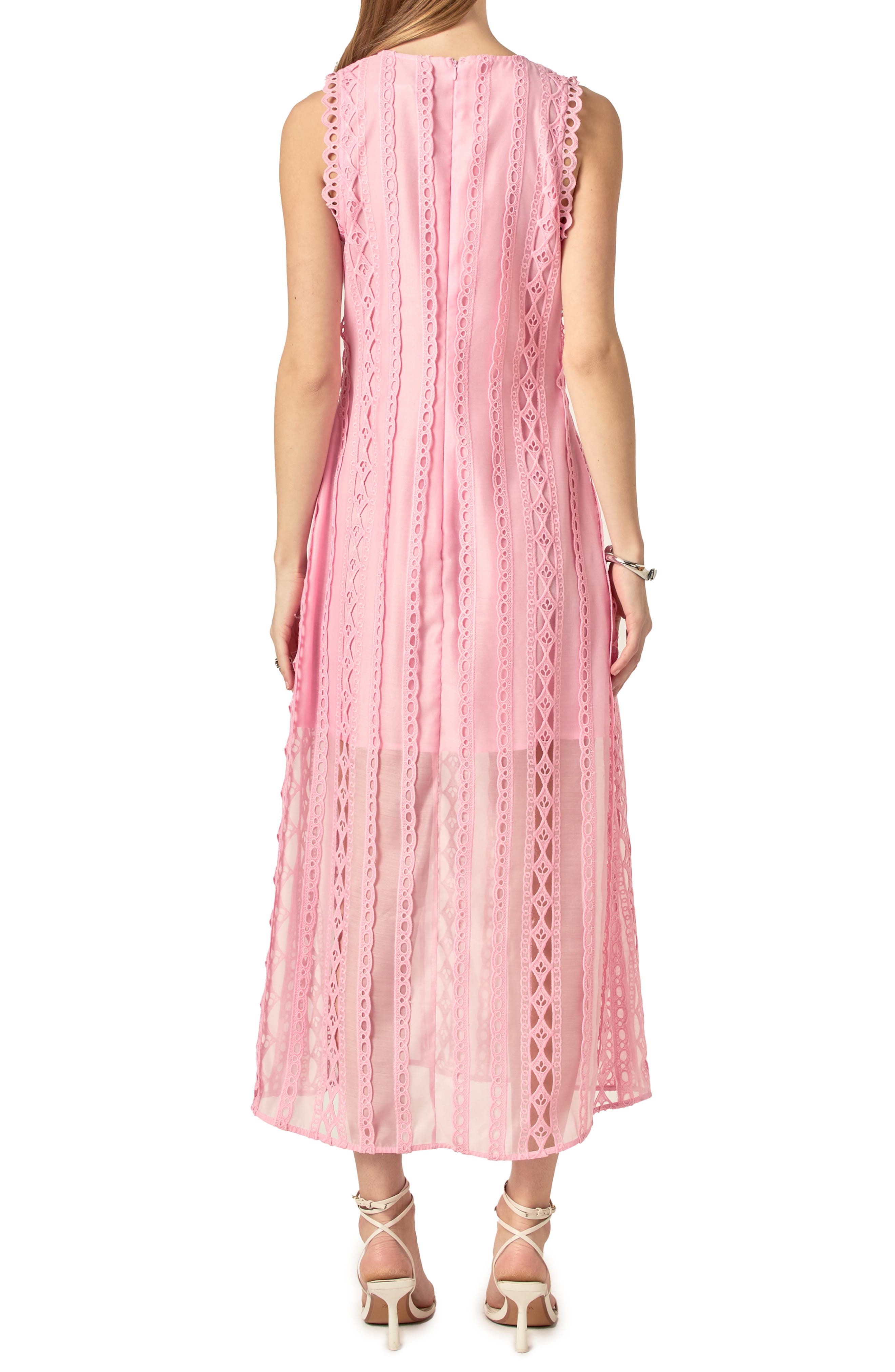 Lace Overlay Midi Dress - image 4