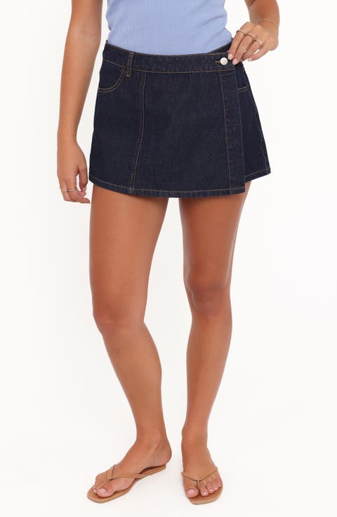 Evanna Denim Wrap Miniskort
