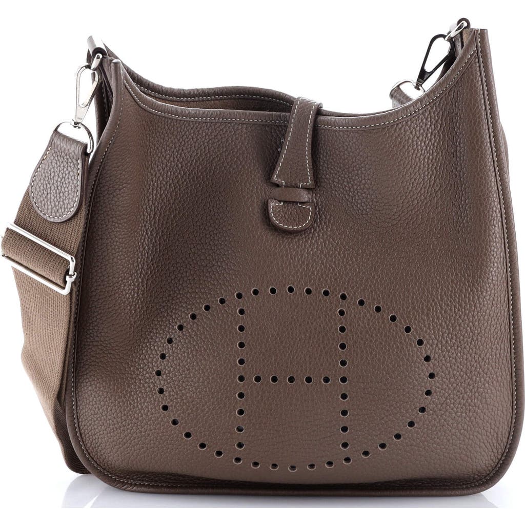 Pre-owned Hermes Hermes Evelyne Bag Gen Iii Clemence Pm In Brown