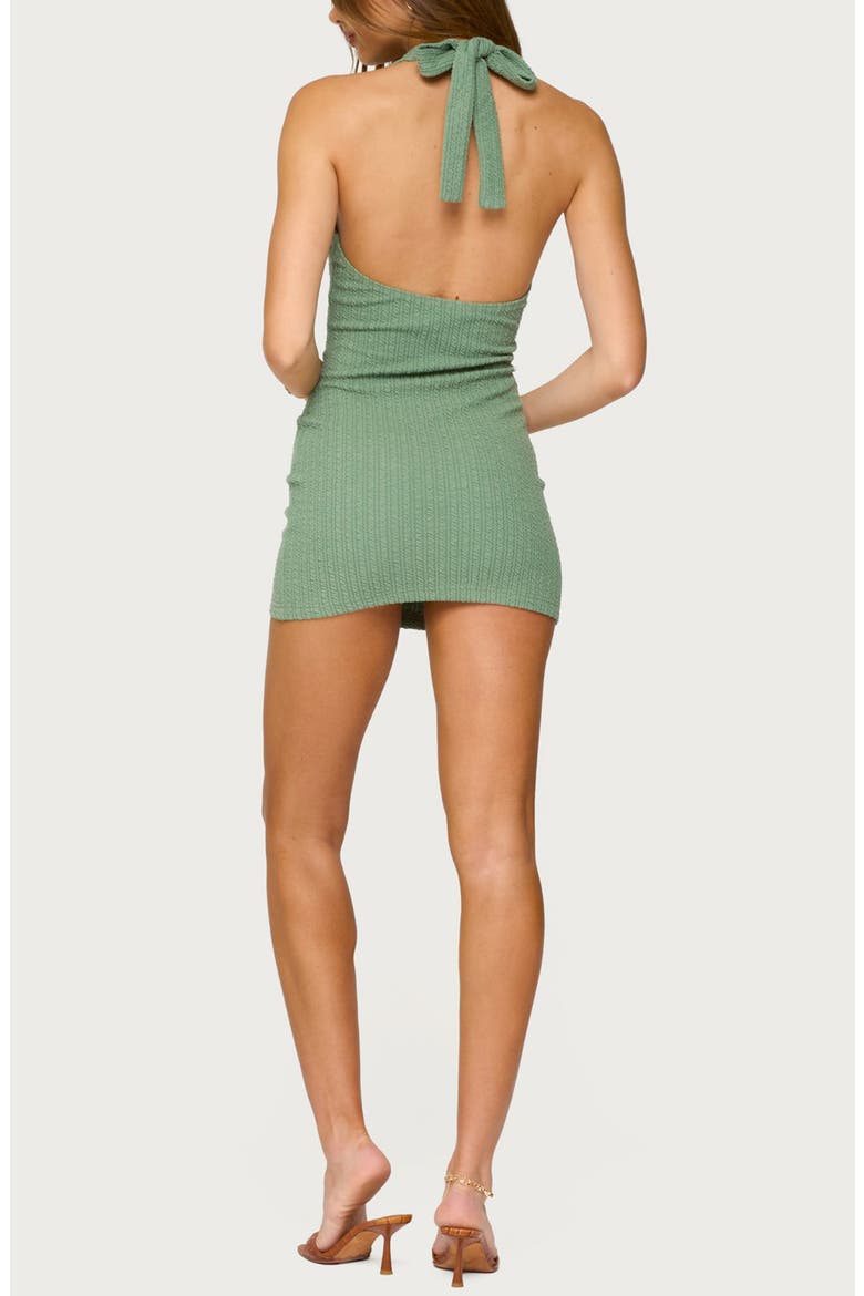 Rowe Texture Halter Minidress, Alternate, color, GREEN