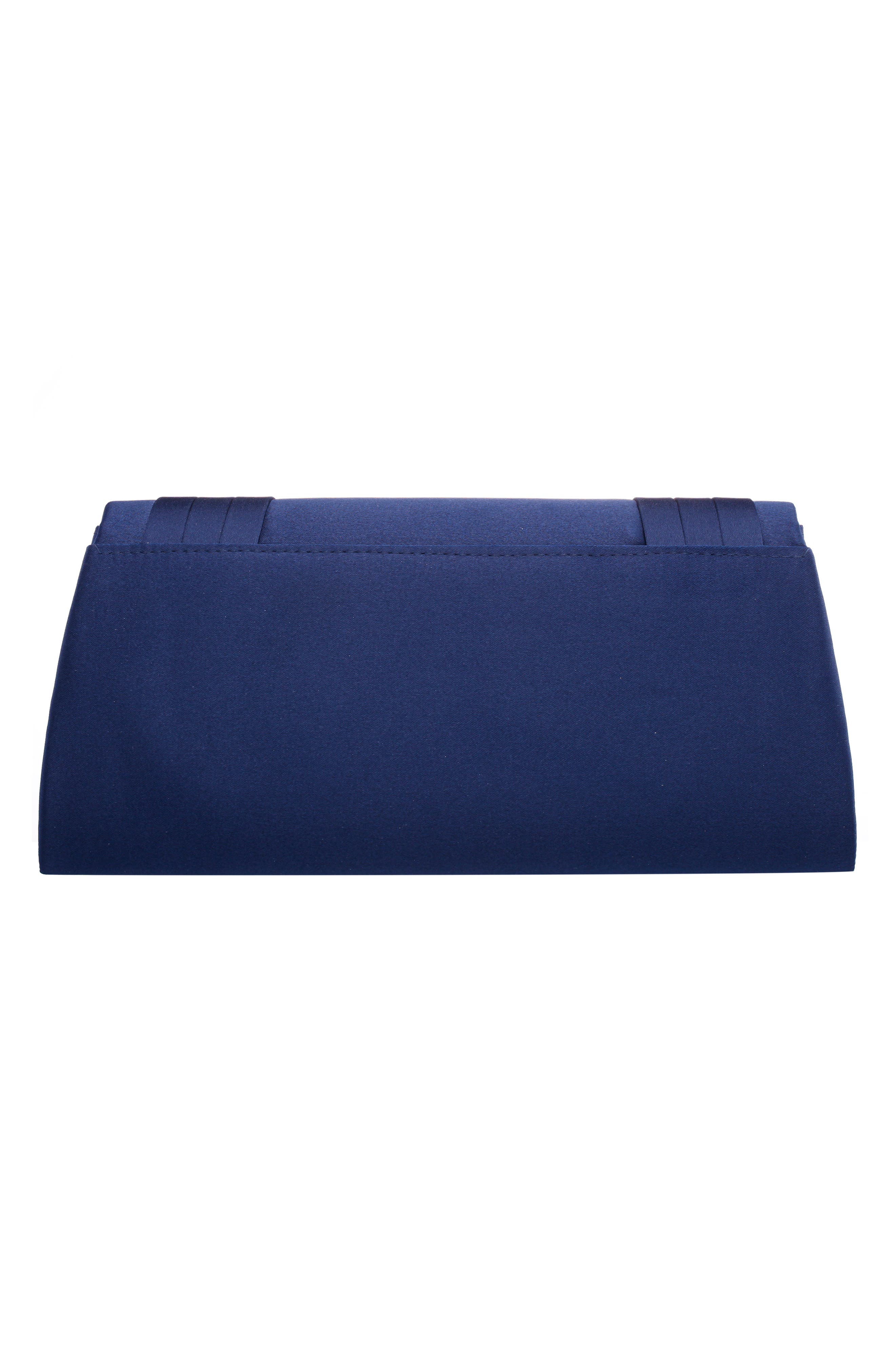Nina Avis Pleated Clutch, Alternate, color, Navy