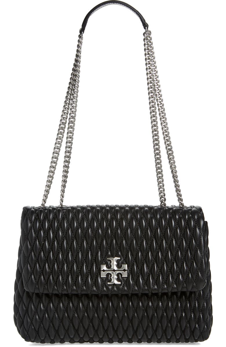 Tory Burch Kira Ruched Leather Convertible Shoulder Bag, Main, color,