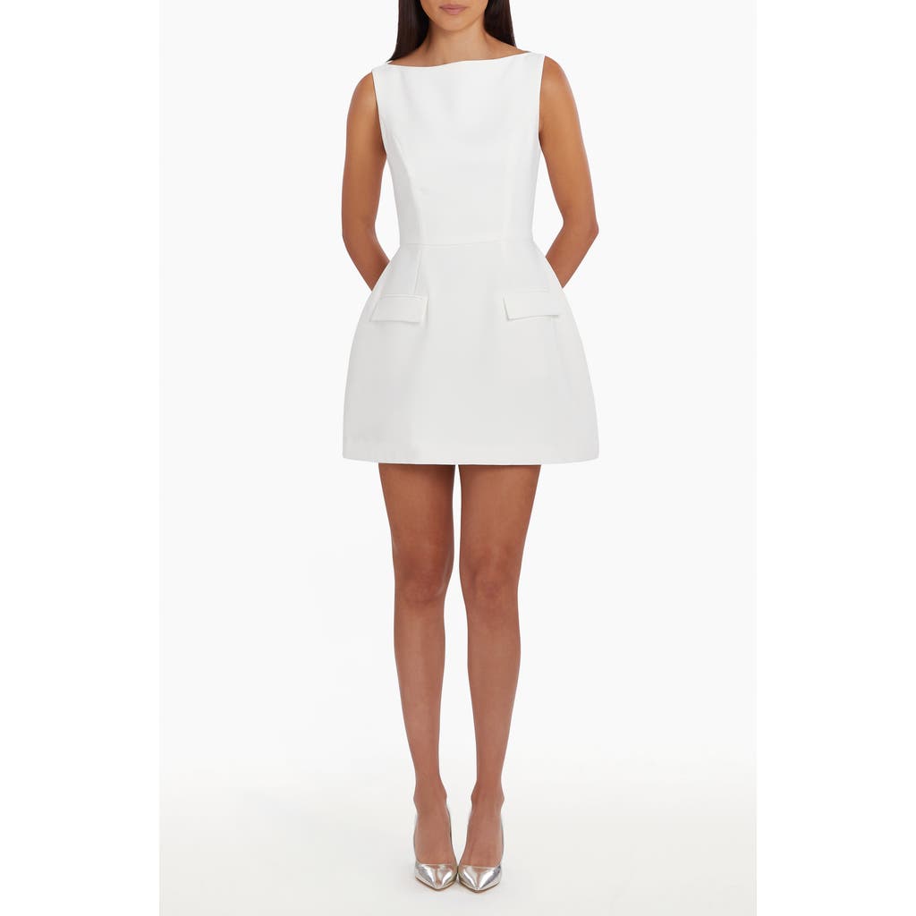Shop Amanda Uprichard Banco Sculptural A-line Minidress In Serenity