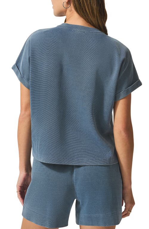 Splendid Indigo Short Sleeve Sweatshirt In Blue
