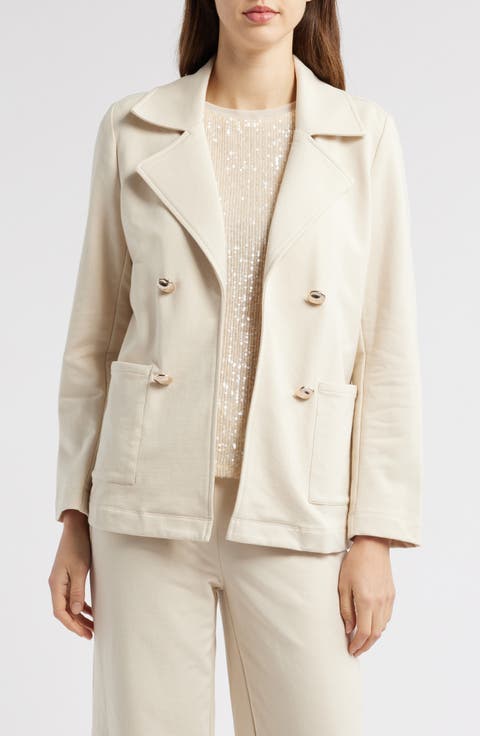 Double Breasted French Terry Jacket (Petite)