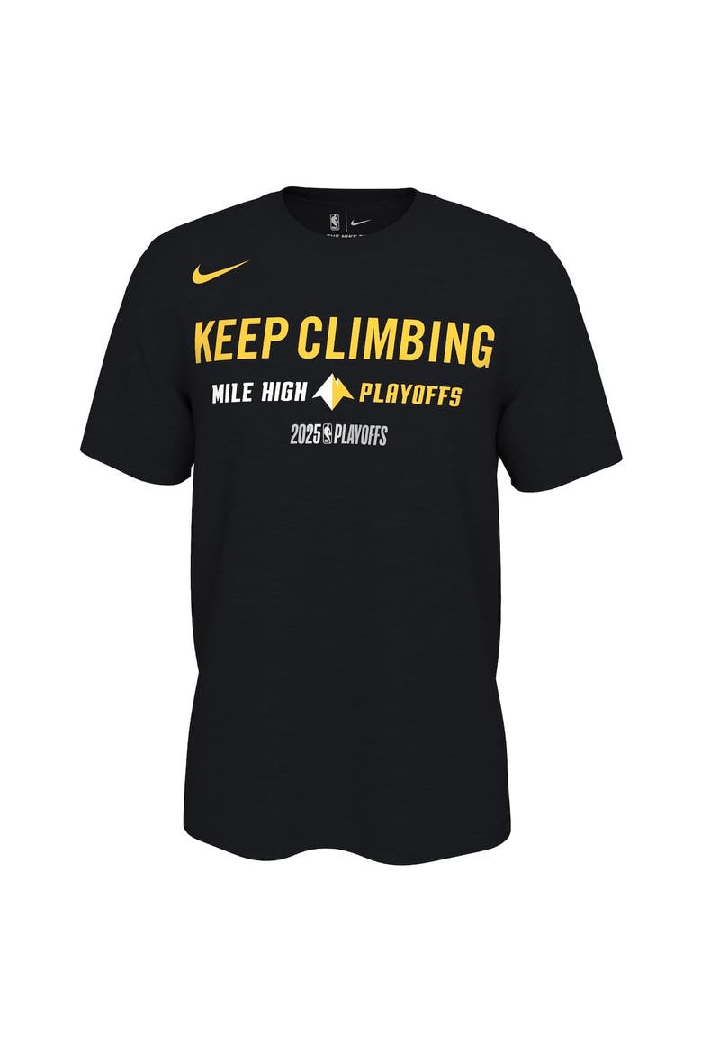 Unisex Nike Black Denver Nuggets 2025 NBA Playoffs On-Court Mantra T-Shirt, Alternate, color, Black