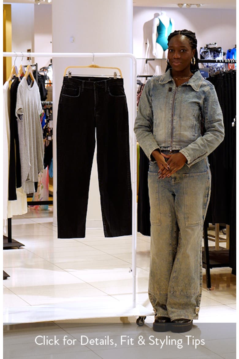 Avery Fab Ab High Waist Raw Hem Ankle Straight Leg Jeans video