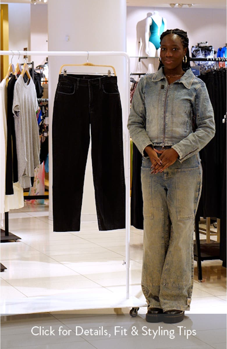 Avery Fab Ab High Waist Raw Hem Ankle Straight Leg Jeans, sales video thumbnail