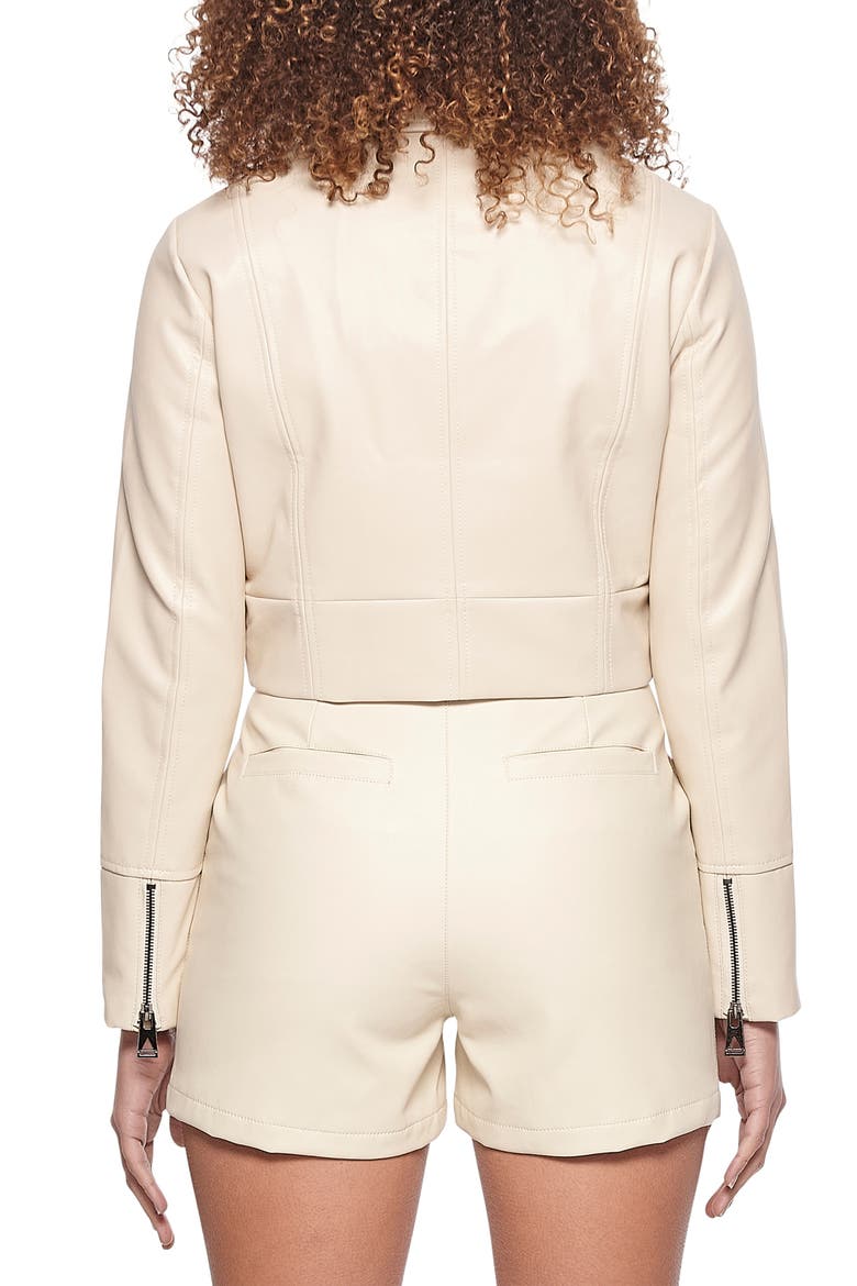 Faux Leather Jacket, Alternate, color, CREAM