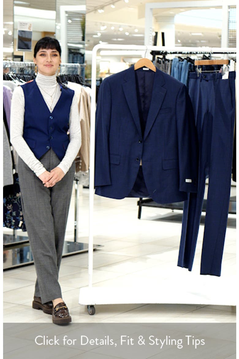 Flynn Classic Fit Navy Microcheck Wool Suit video