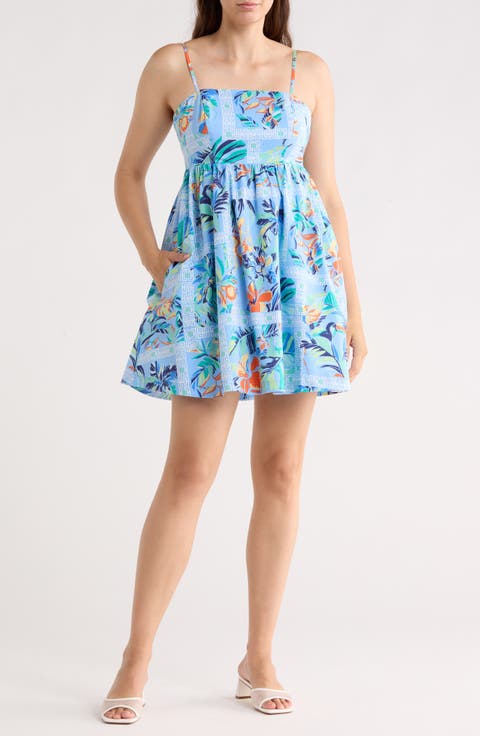 Block Party Fira Stretch Cotton Poplin Minidress