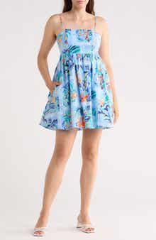 Tori Richard Block Party Fira Stretch Cotton Poplin Minidress