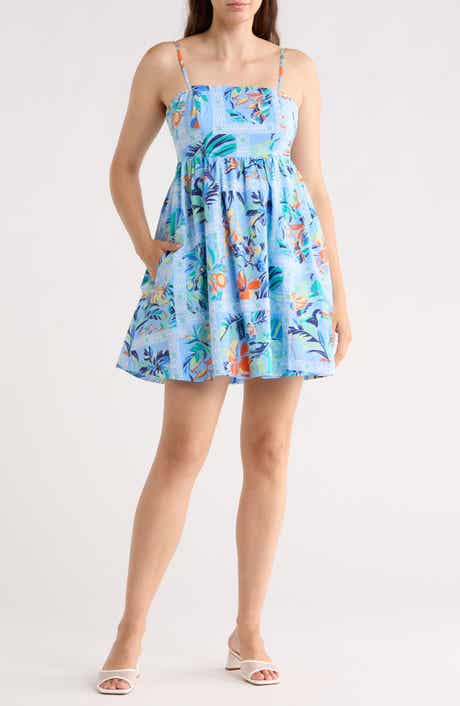 Tori Richard Block Party Fira Stretch Cotton Poplin Minidress