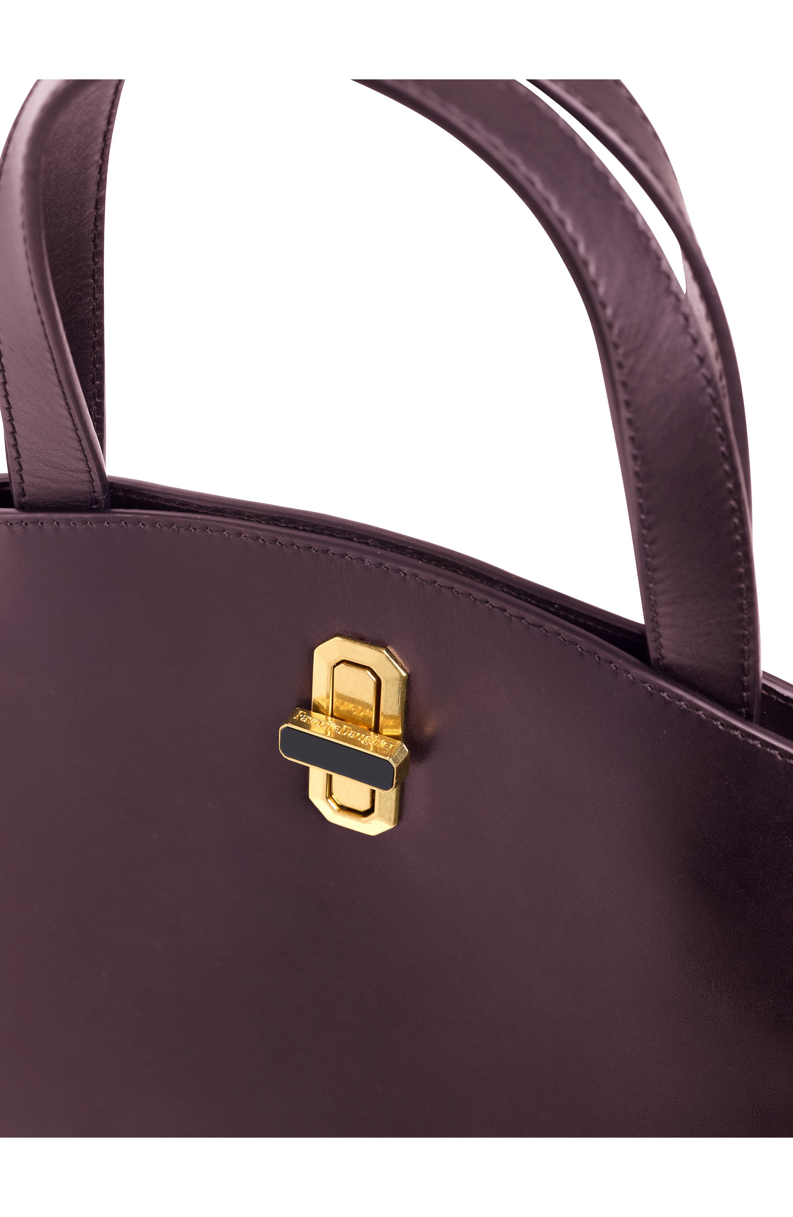 Small Leather Dome Tote, Alternate, color, CHERRY LACQUER