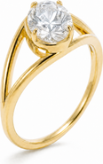 BY ADINA EDEN Moissanite Oval Double Band Ring