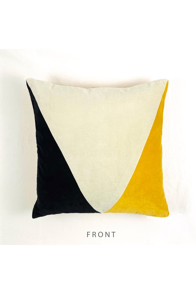 Colorblock Triangles - Pillow Cover, Main, color, Black White Yellow