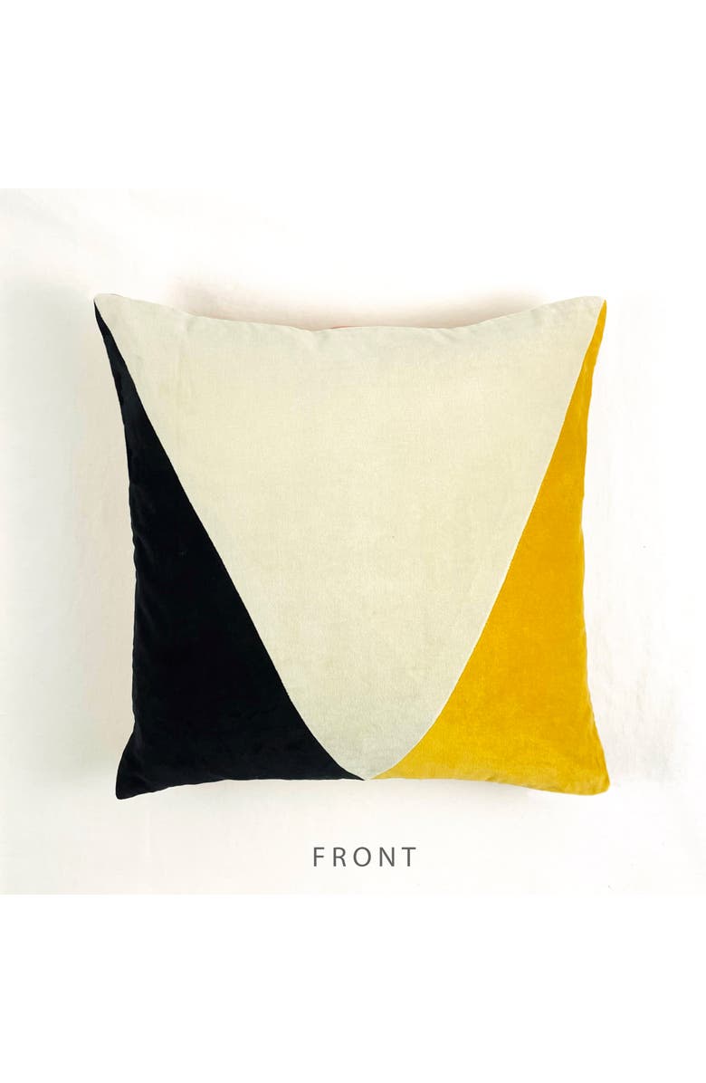 Mellowworks Colorblock Triangles - Pillow Cover, Main, color, Black White Yellow