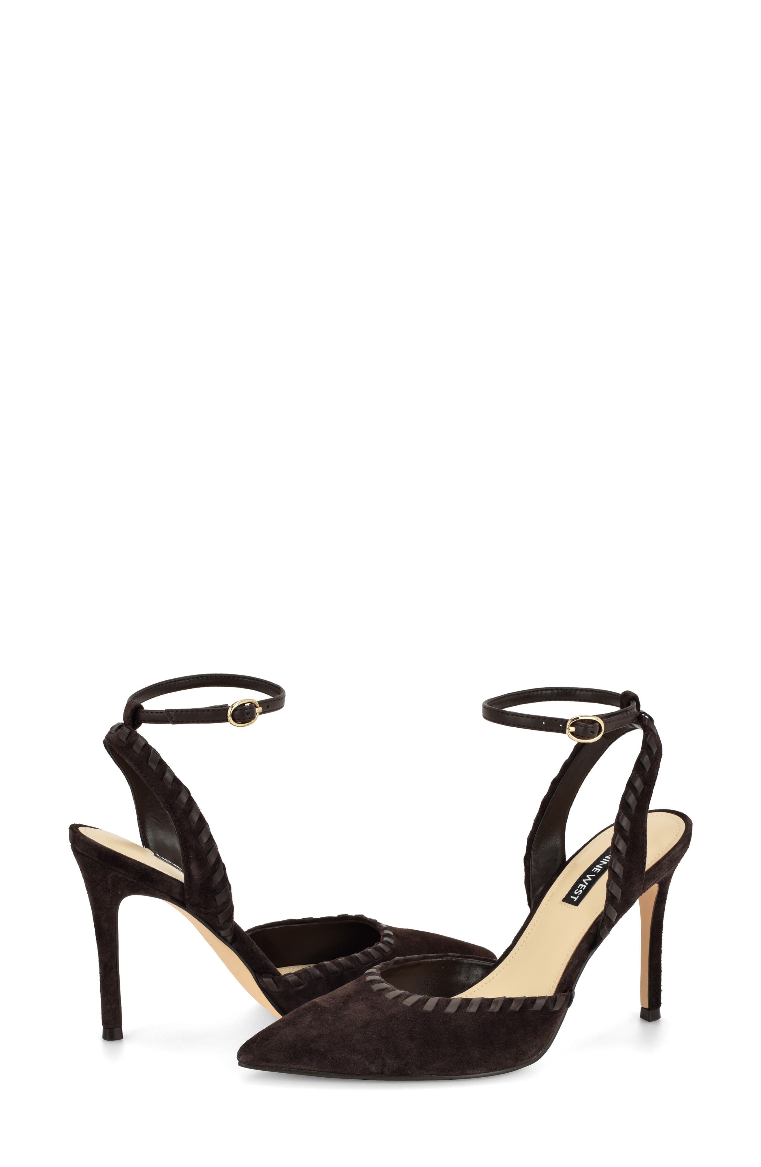 Kenedy Ankle Strap Pump, Alternate, color, DARK BROWN