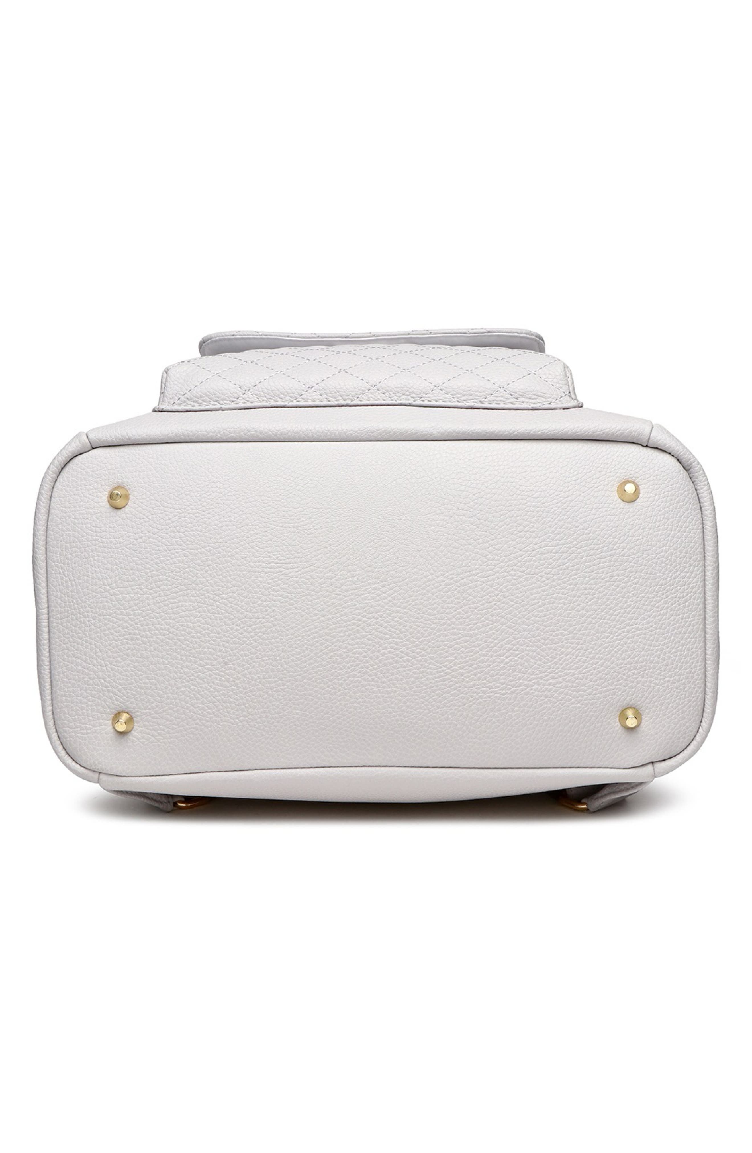 Luli Bebé Petit Monaco Faux Leather Diaper Bag, Alternate, color, Stone Grey