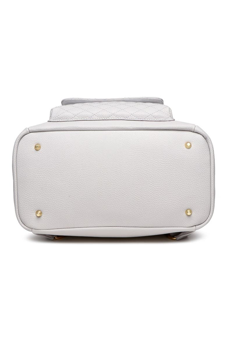 Petit Monaco Faux Leather Diaper Bag, Alternate, color, STONE GREY
