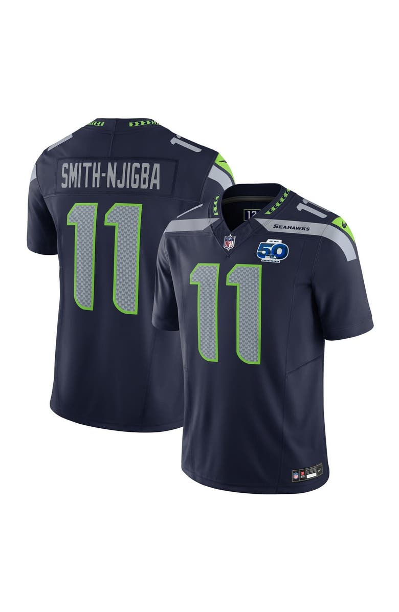 Nike Men's Nike Jaxon Smith-Njigba College Navy Seattle Seahawks Team 50th Season Vapor F.U.S.E. Limited Jersey, Main, color, College Navy