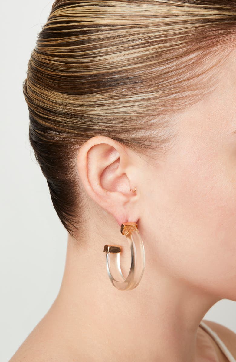 Petit Moments Clear Hoop Earrings, Alternate, color,