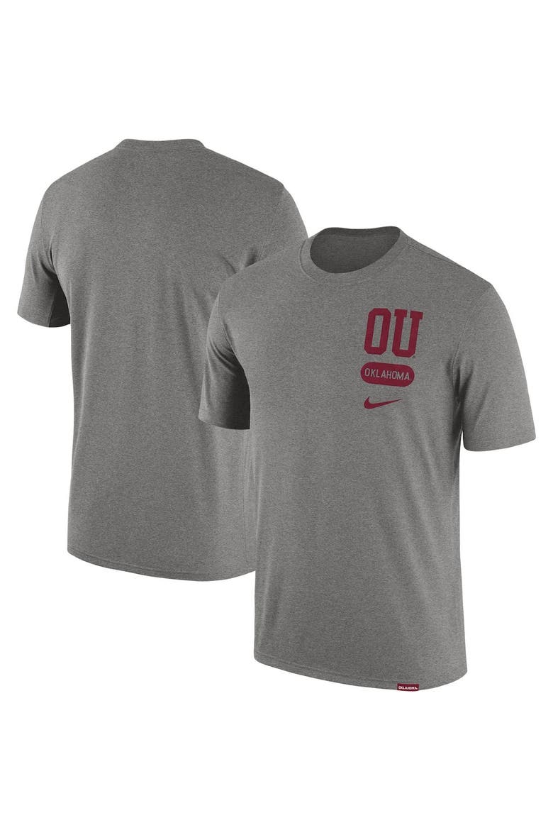 Men's Nike Heather Gray Oklahoma Sooners Campus Letterman Tri-Blend T-Shirt, Alternate, color, Heather Gray