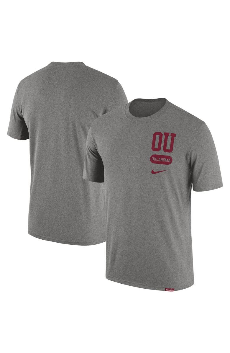 Nike Men's Nike Heather Gray Oklahoma Sooners Campus Letterman Tri-Blend T-Shirt, Alternate, color, 