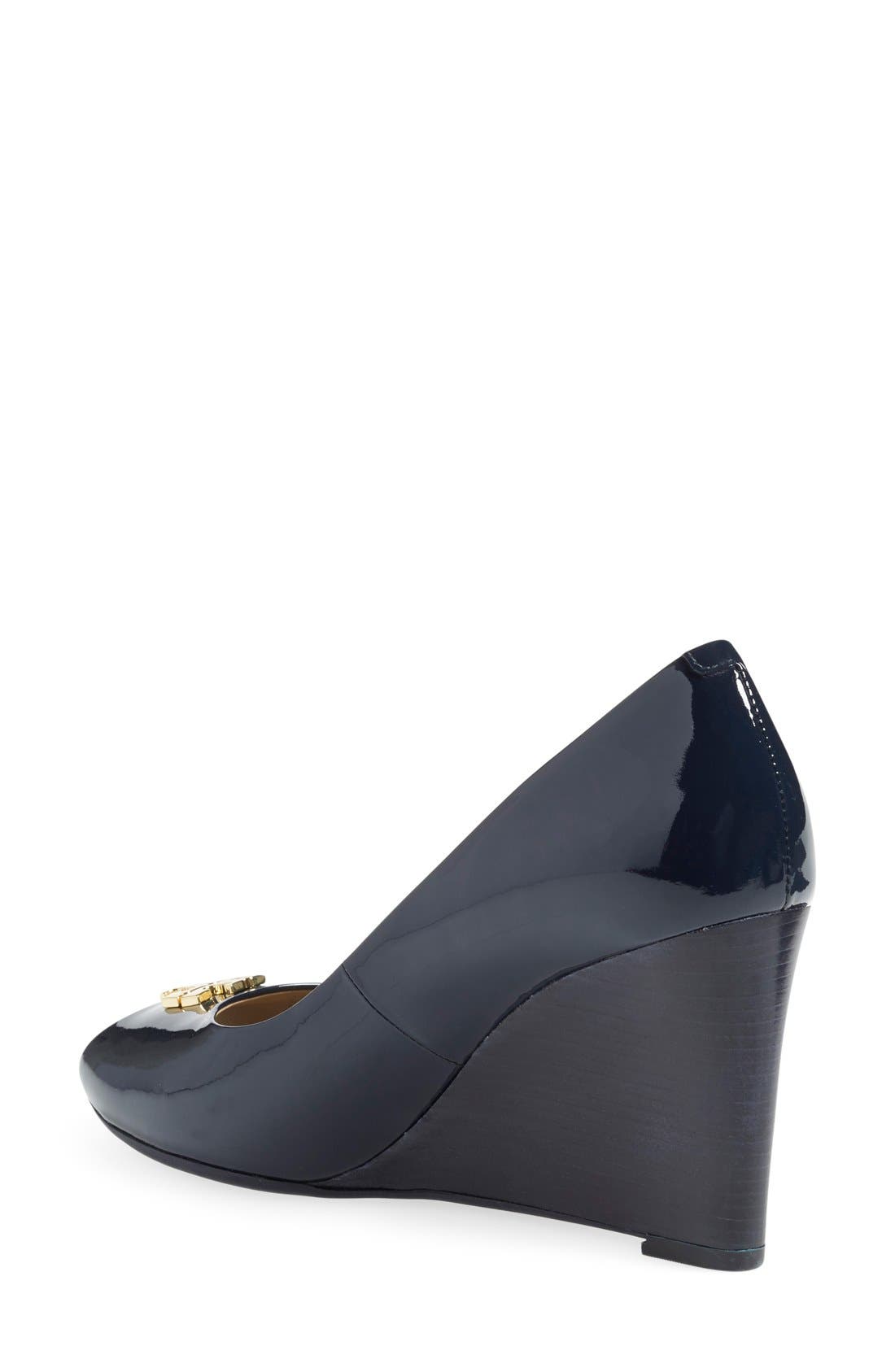 Tory Burch 'Jade' Peep Toe Wedge, Alternate, color, 