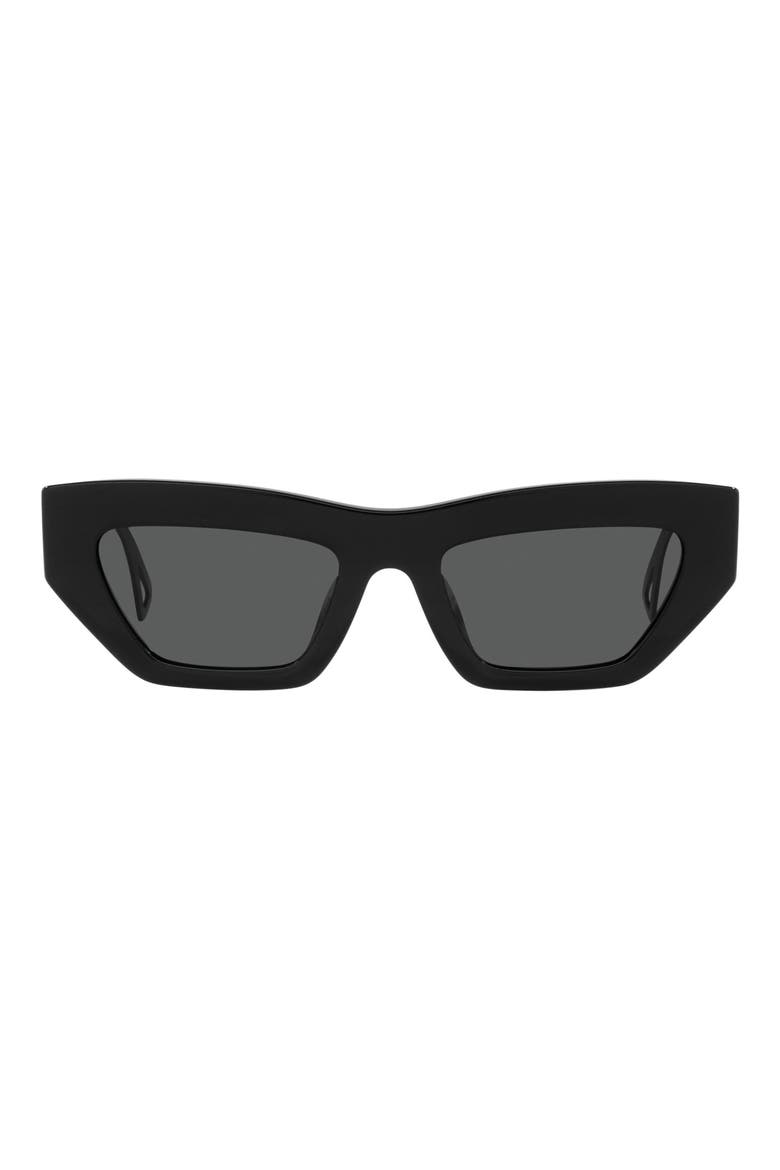 53mm Irregular Sunglasses, Main, color, BLACK