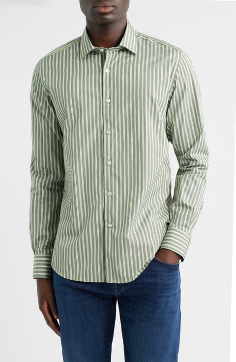 Thomas Mason Regular Fit Stripe Cotton Button-Up Shirt
