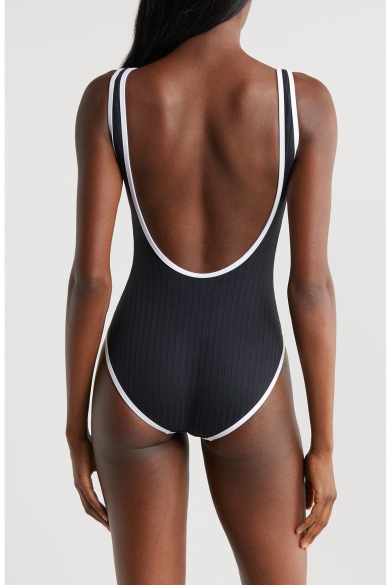 Annemarie Rib One-Piece Swimsuit, Alternate, color, BLACKOUT