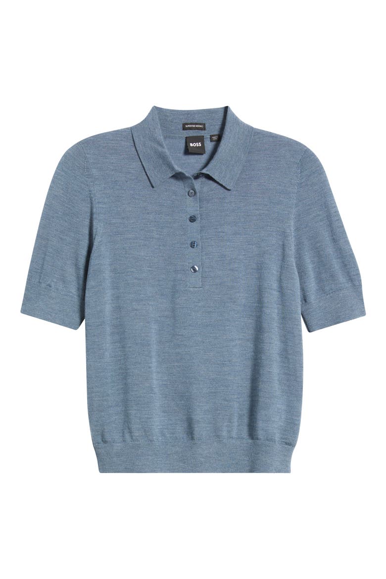 Fidenka Virgin Wool Polo Sweater, Alternate, color, TANZANITE