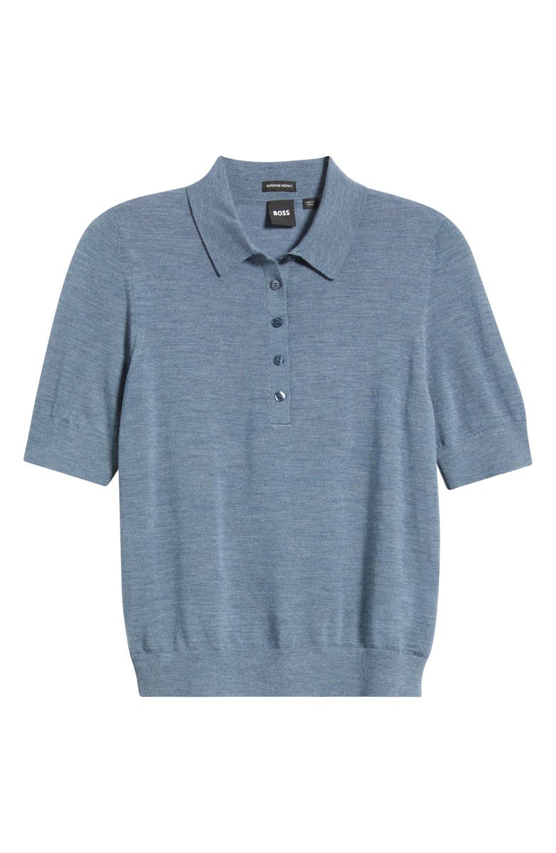 BOSS Fidenka Virgin Wool Polo Sweater, Alternate, color, Tanzanite
