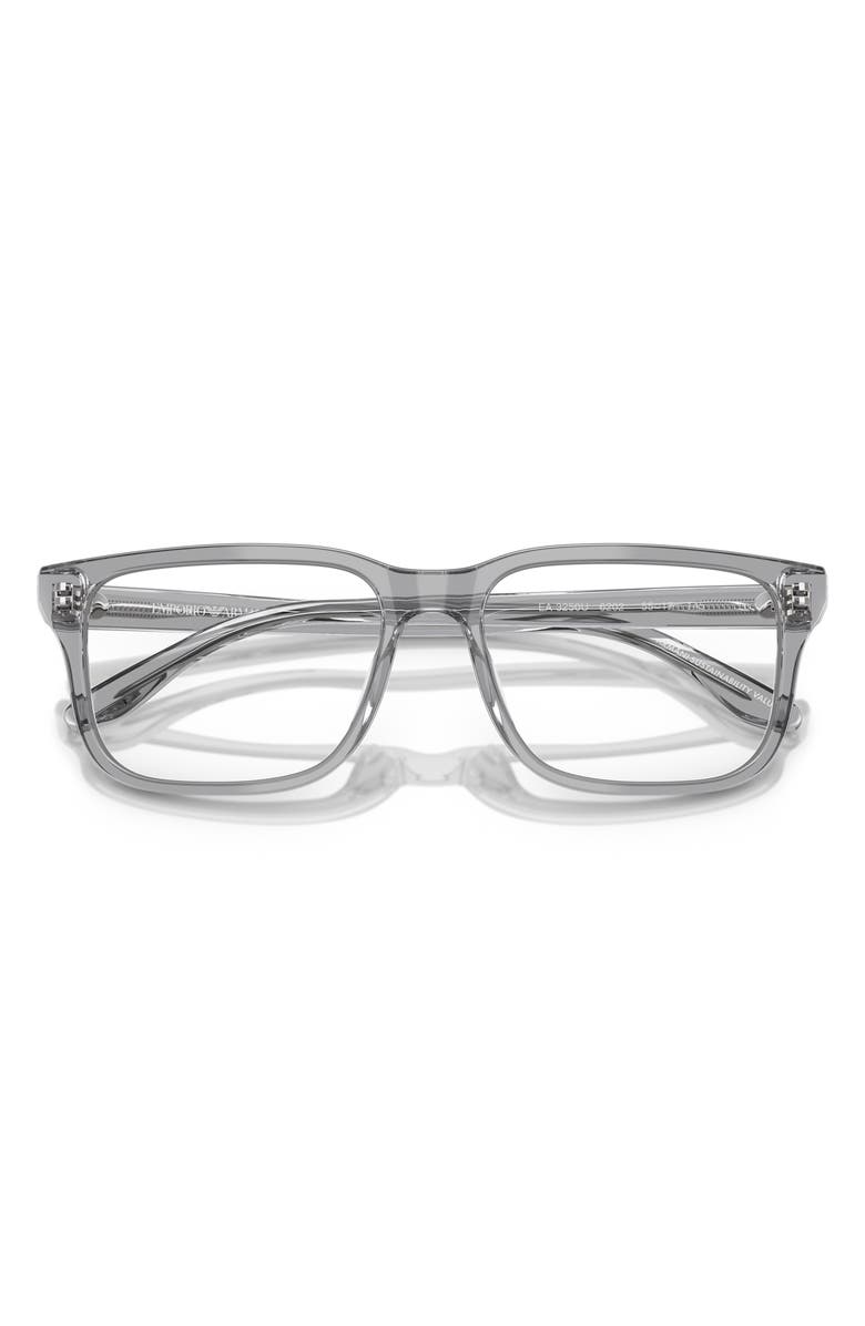 Emporio Armani 56mm Rectangle Optical Glasses, Alternate, color, Shiny Grey / Demo Lens