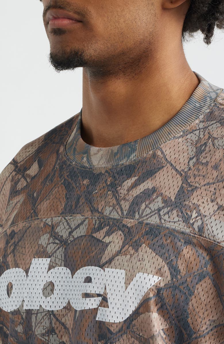 Obey Logo Camouflage Practice Jersey, Alternate, color, Fence Camo