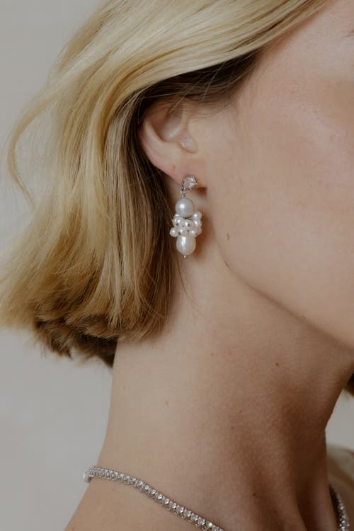 Untamed Petals Sydney Pearl Drop Earrings In White
