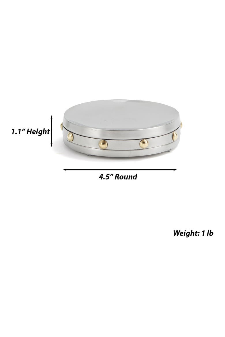 Rivets Soap Dish, Alternate, color, SILVER