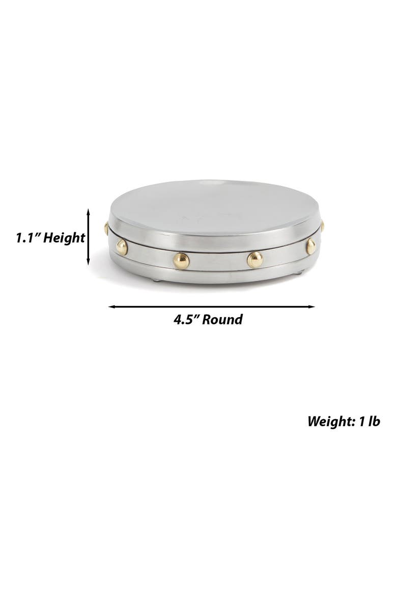 ROSELLI TRADING COMPANY Rivets Soap Dish, Alternate, color, Silver
