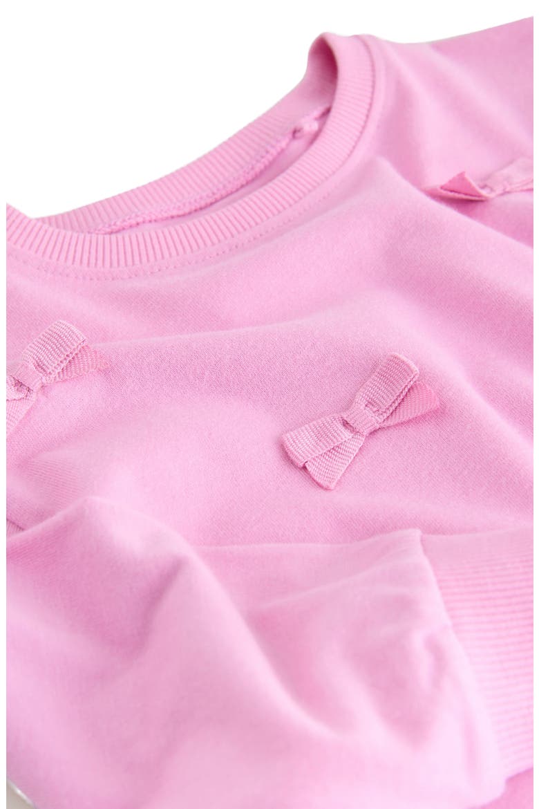 Kids' Bow Appliqué Cotton Sweatshirt, Alternate, color, PINK