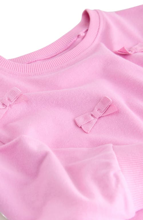 Next Kids' Bow Appliqué Cotton Sweatshirt In Pink
