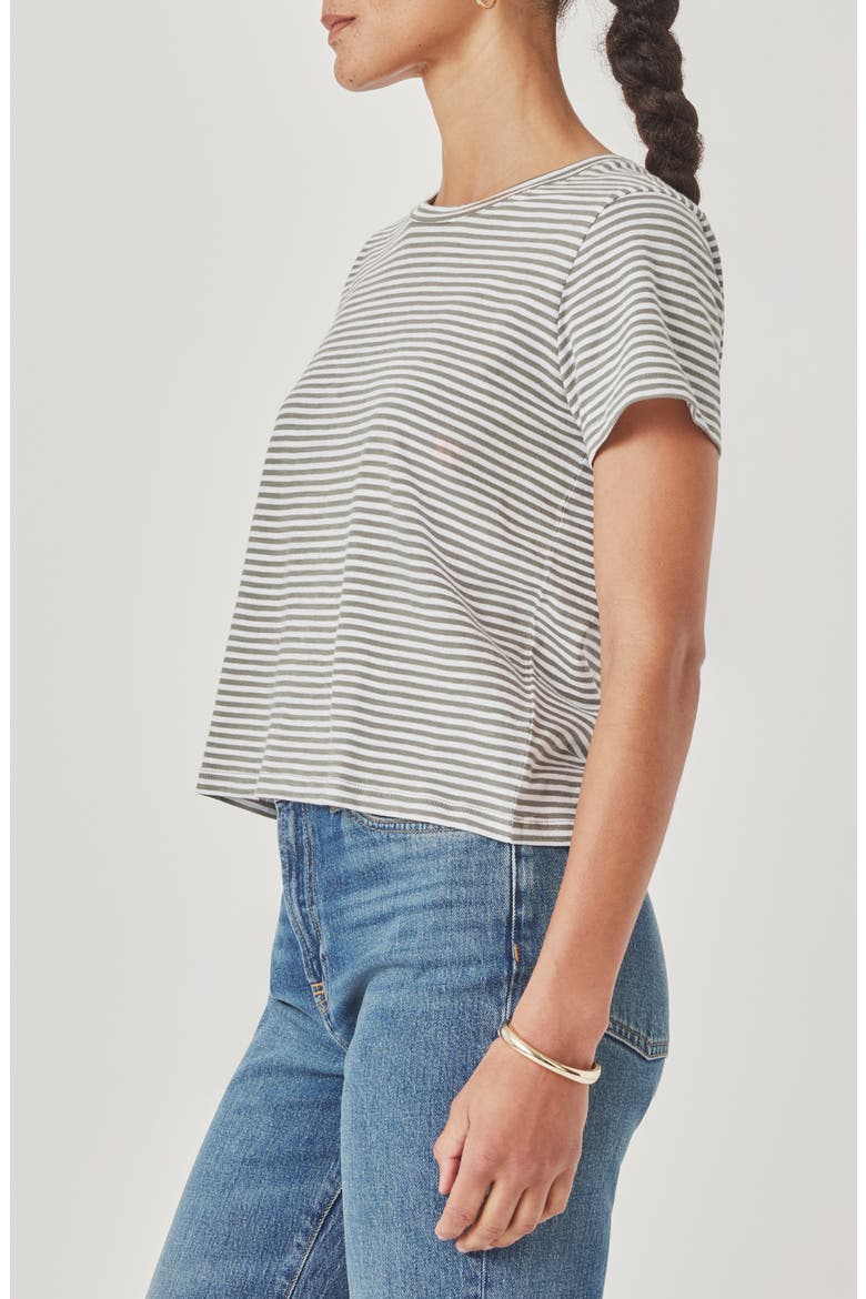 Louisa Stripe T-Shirt, Alternate, color, SOFT GREEN/ WHITE