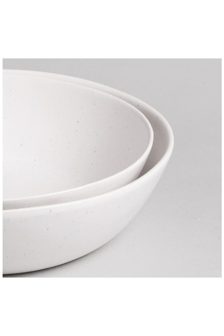 The Low Set of 2 Serving Bowls, Alternate, color, SPECKLED WHITE