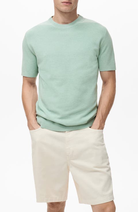 Fine Knit Short Sleeve Sweater