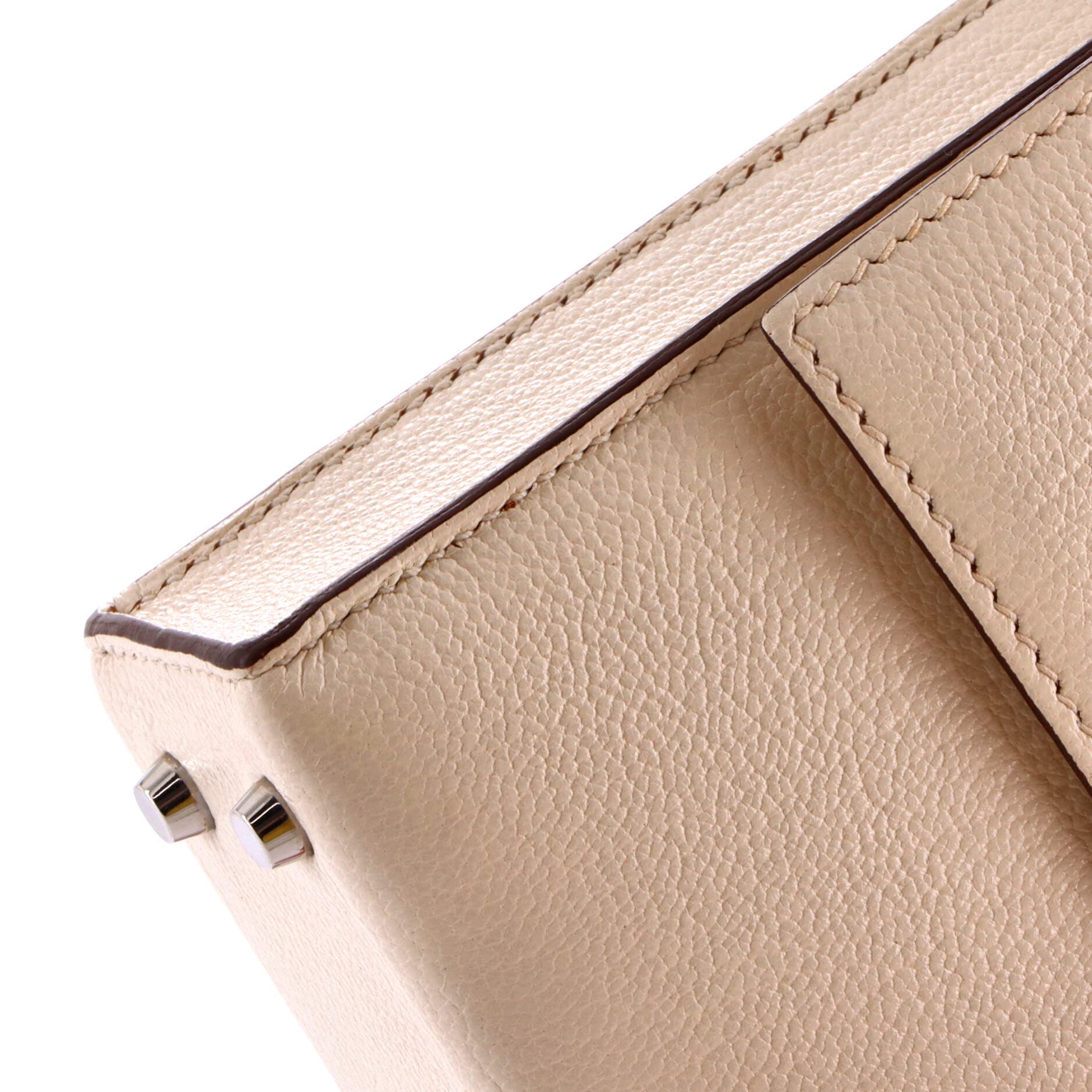 Pre-Owned Hermes Verrou Bag Chevre Mysore and Canvas Mini, Alternate, color, Nata